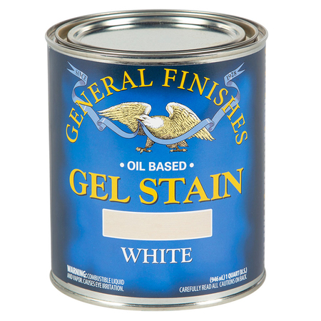 GENERAL FINISHES 1 Qt White Gel Stain Oil-Based Heavy Bodied Stain WQA